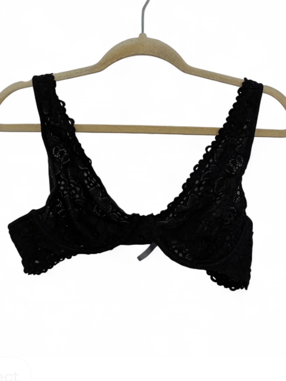 Aerie Happy Black Lace Unlined Bra